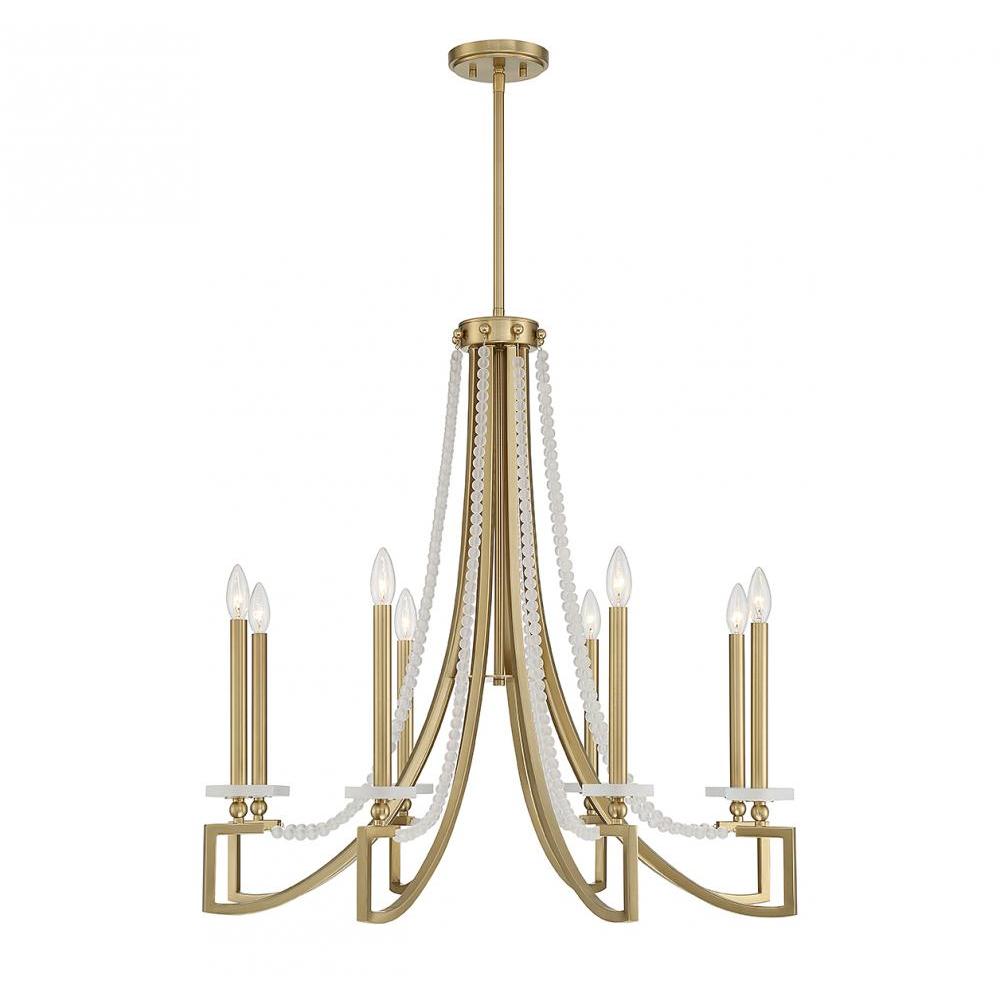 Helen 8-Light Chandelier in Warm Brass