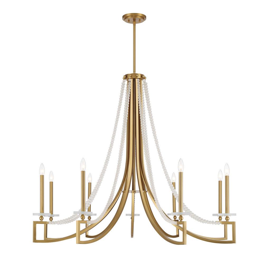 Helen 9-Light Chandelier in Warm Brass