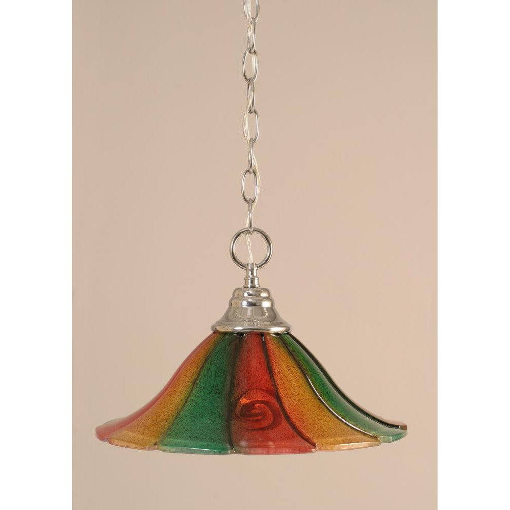 Toltec Company ANY 10-CH-764 Pendant Art Glass - Chrome