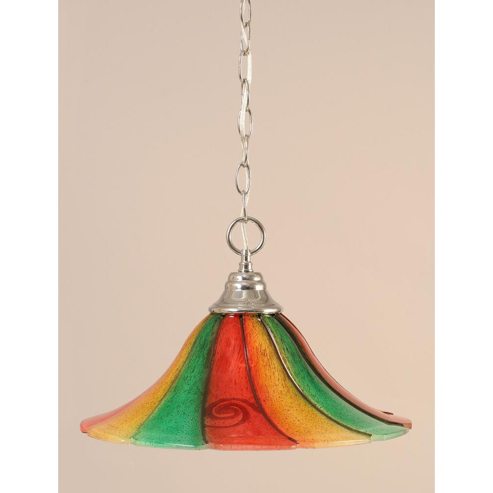 Toltec Company ANY 10-CH-767 Pendant Art Glass - Chrome