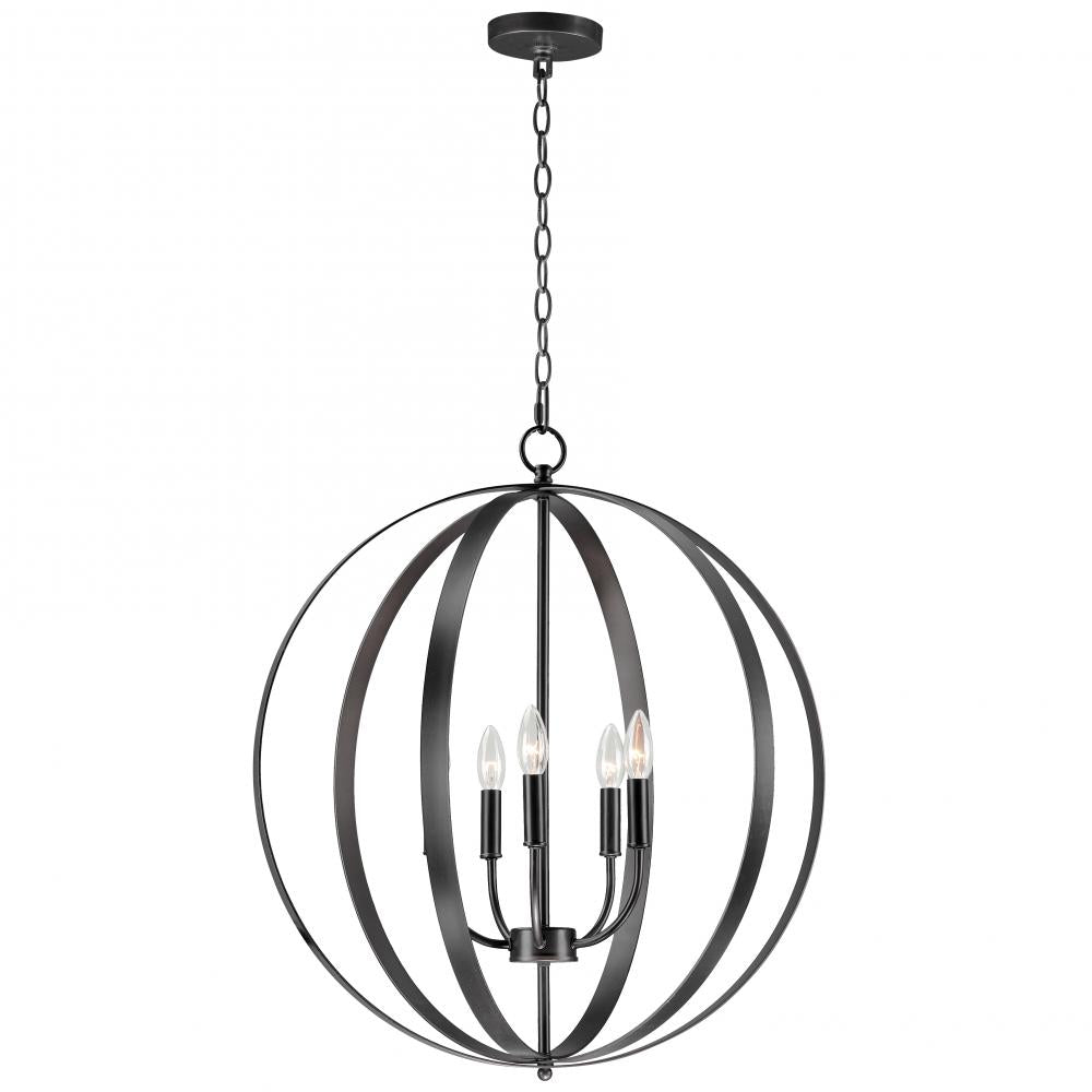 Provident 24 Inch Semi Flush Mount Light – Black
