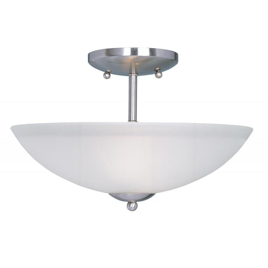 Maxim Lighting 10042FTSN Logan 13 Inch Semi Flush Mount Light – Satin Nickel