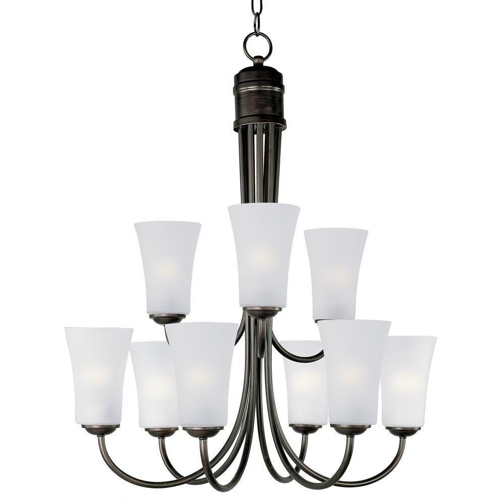 Logan 28.5 Inch 9 Light Multi-Tier Chandelier – Oil Rubbed Bronze