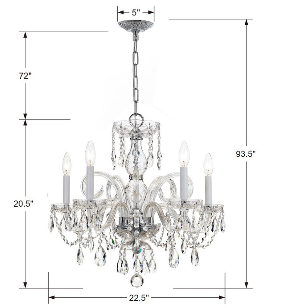 Crystorama TRADITIONAL CRYSTAL 1005-CH-CL-MWP Chandelier Americana - Polished Chrome