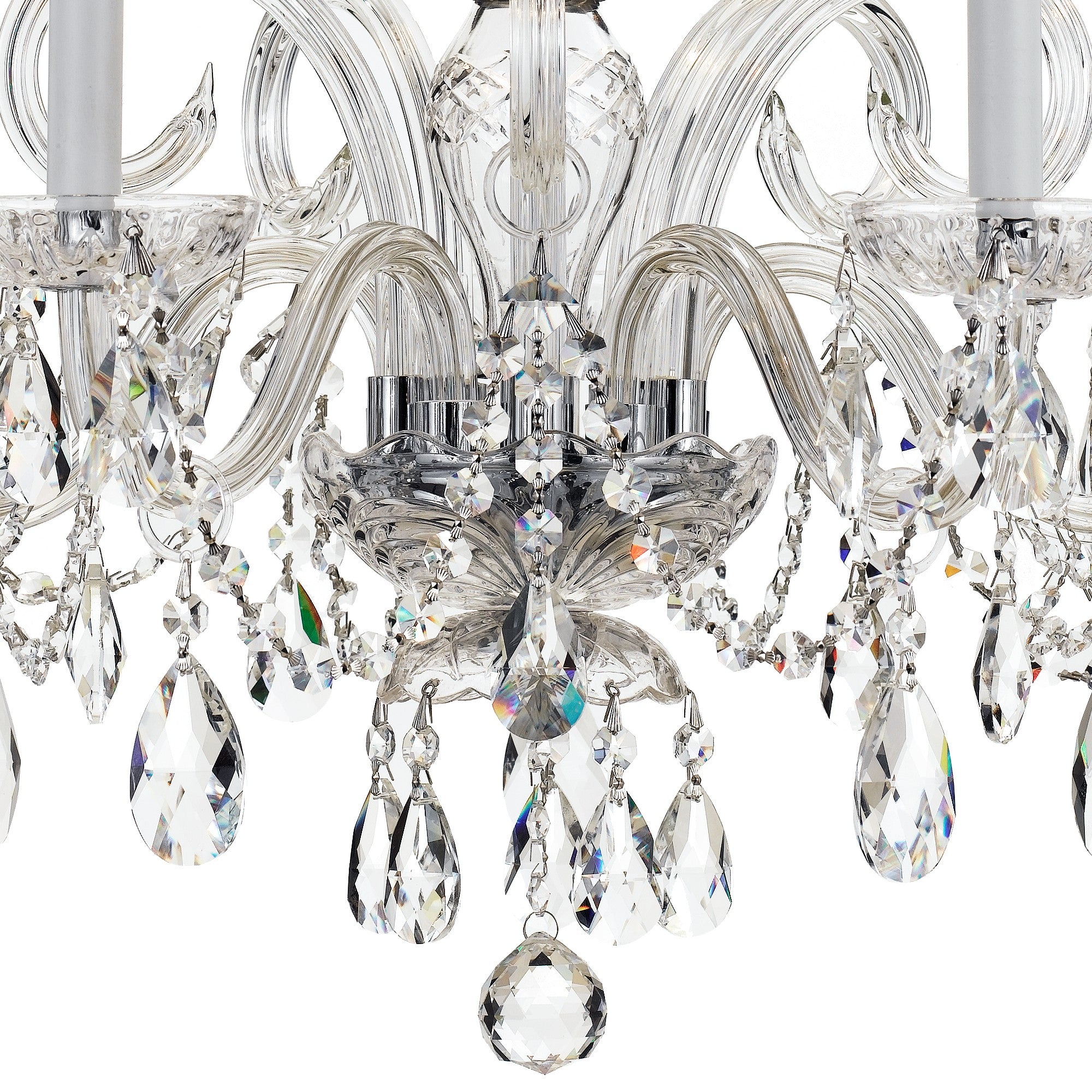 Crystorama Traditional Crystal 1005-CH-CL-S – 22 Inch – 5 Light – Chandelier – Clear Crystal – Polished Chrome – Damp Rated