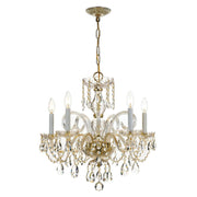 Crystorama Lighting 1005-PB-CL-S Traditional Crystal 5 Light Swarovski Strass Crystal, Polished Brass