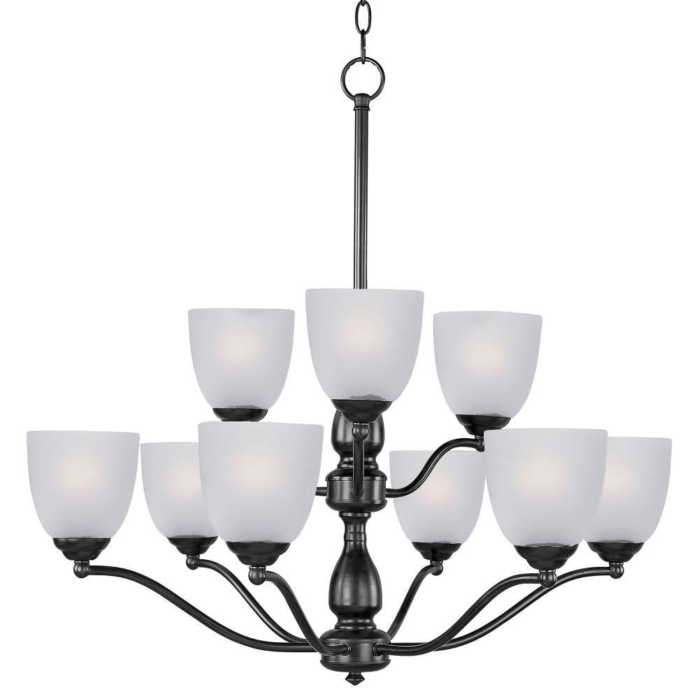 Stefan 30 Inch 9 Light Multi-Tier Chandelier – Black