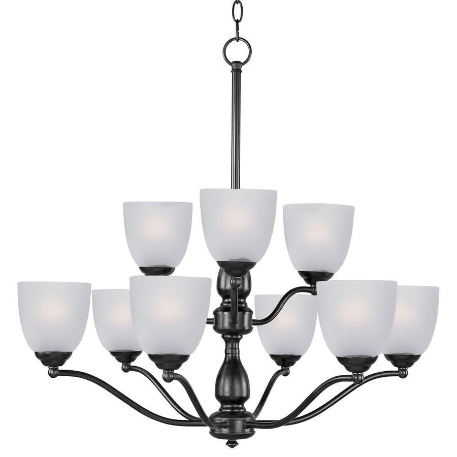 Stefan 30 Inch 9 Light Multi-Tier Chandelier – Black