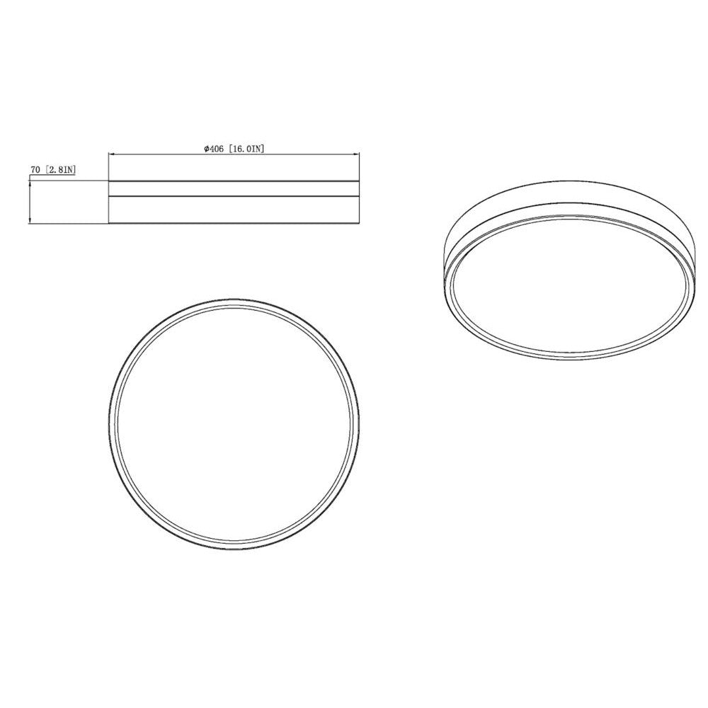 Z-Lite Lighting 1006F16-MB-BN-LED Flush Mount Contemporary - Nickel