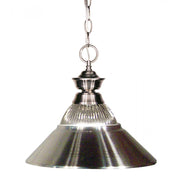 1 Light Pendant-Clear Ribbed + Brushed Nickel
