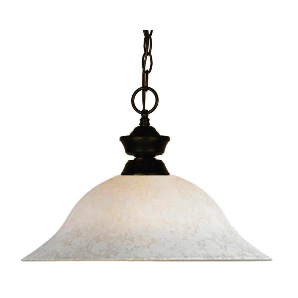 1 Light Pendant-White Mottle