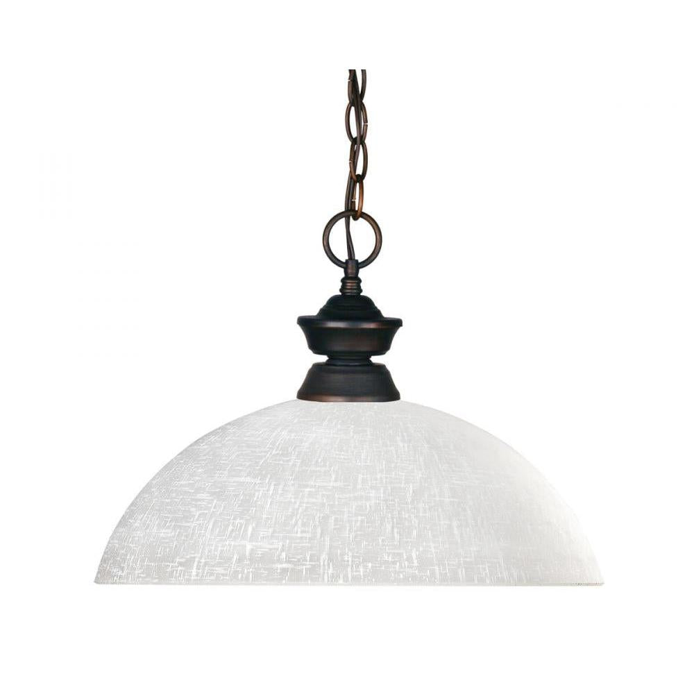 1 Light Pendant-White Linen