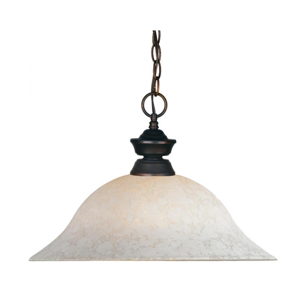 1 Light Pendant-White Mottle