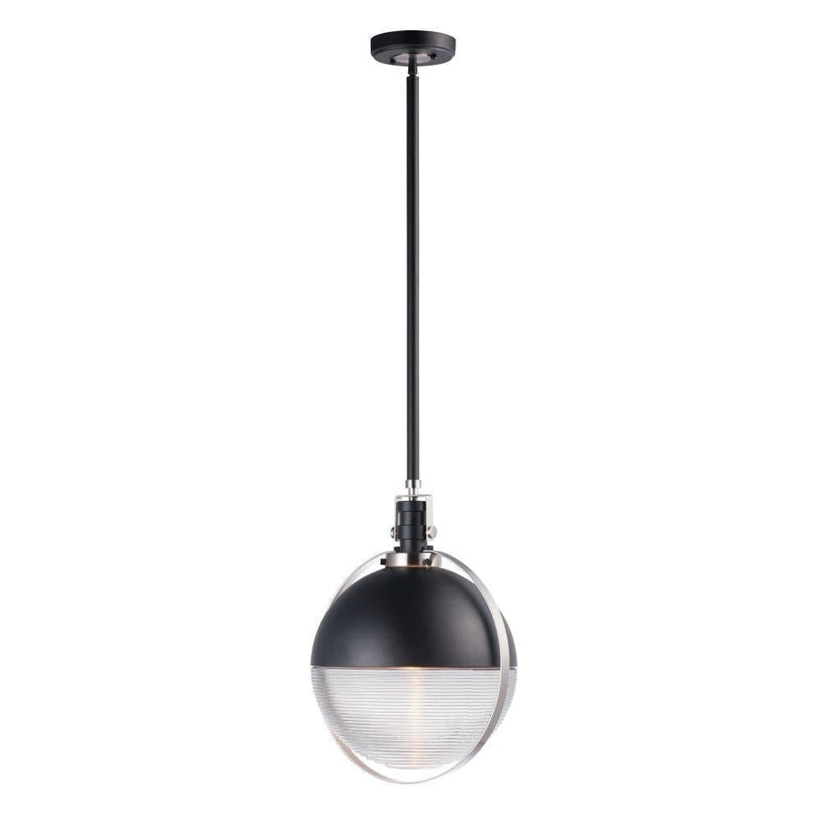 Maxim Lighting 10080CLBKSN Axiom 12.25 Inch Semi Flush Mount Light – Black / Satin Nickel
