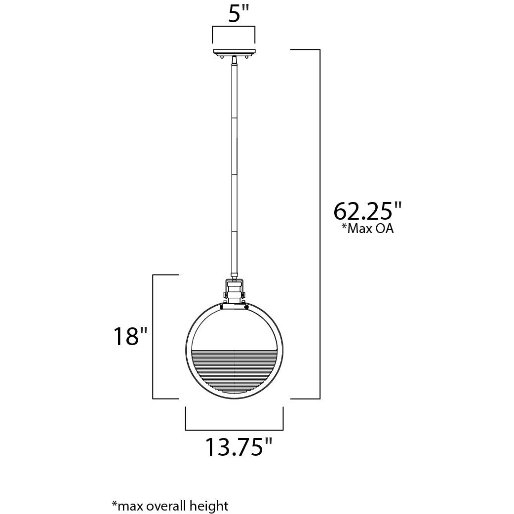 Maxim Lighting AXIOM 10080CLBKSN Pendant Industrial - Black