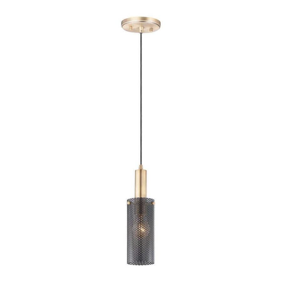Maxim Lighting 10081BKSBR Perf 3.5 Inch Mini Pendant – Black / Satin Brass