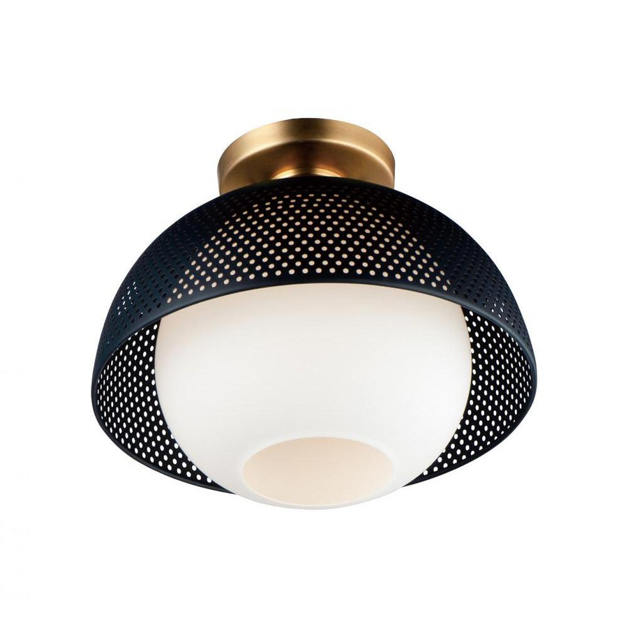 Maxim Lighting 10083WTBKSBR Perf 14.25 Inch Flush Mount Light – Black / Satin Brass