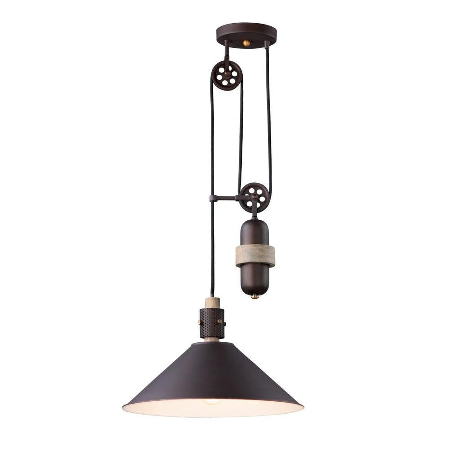 Maxim Lighting 10090OIWWD Tucson 16 Inch Semi Flush Mount Light – Oil Rubbed Bronze / Weathered Wood