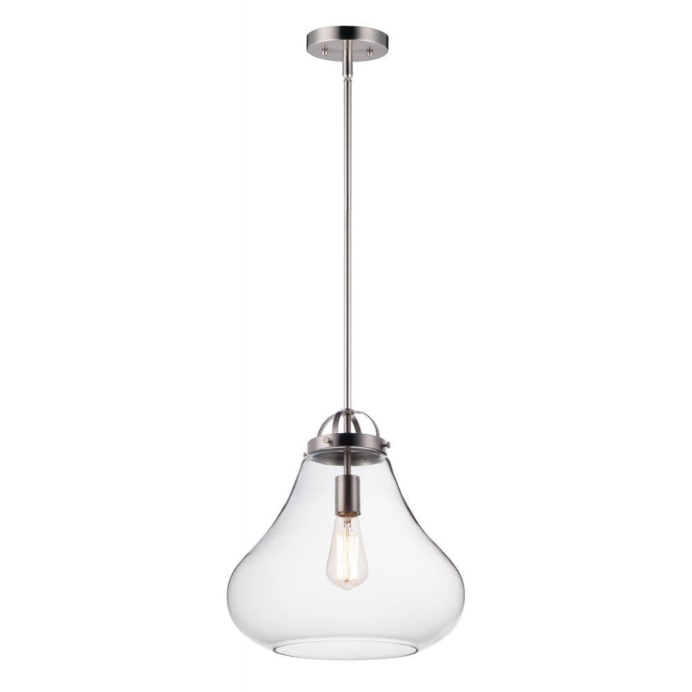 Stella 13.75 Inch Semi Flush Mount Light – Satin Nickel