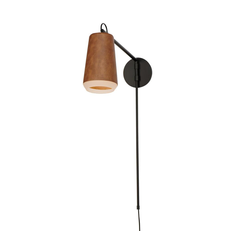 Maxim Lighting 10096WWDTN Scout 6 Wall Sconce - Weathered Wood / Tan Leather