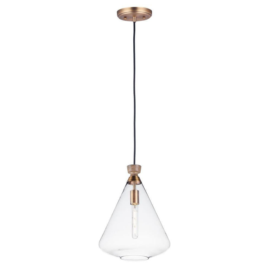 Maxim Lighting 10101CLWOAB Abbott 12.5 Inch Semi Flush Mount Light – Weathered Oak / Antique Brass