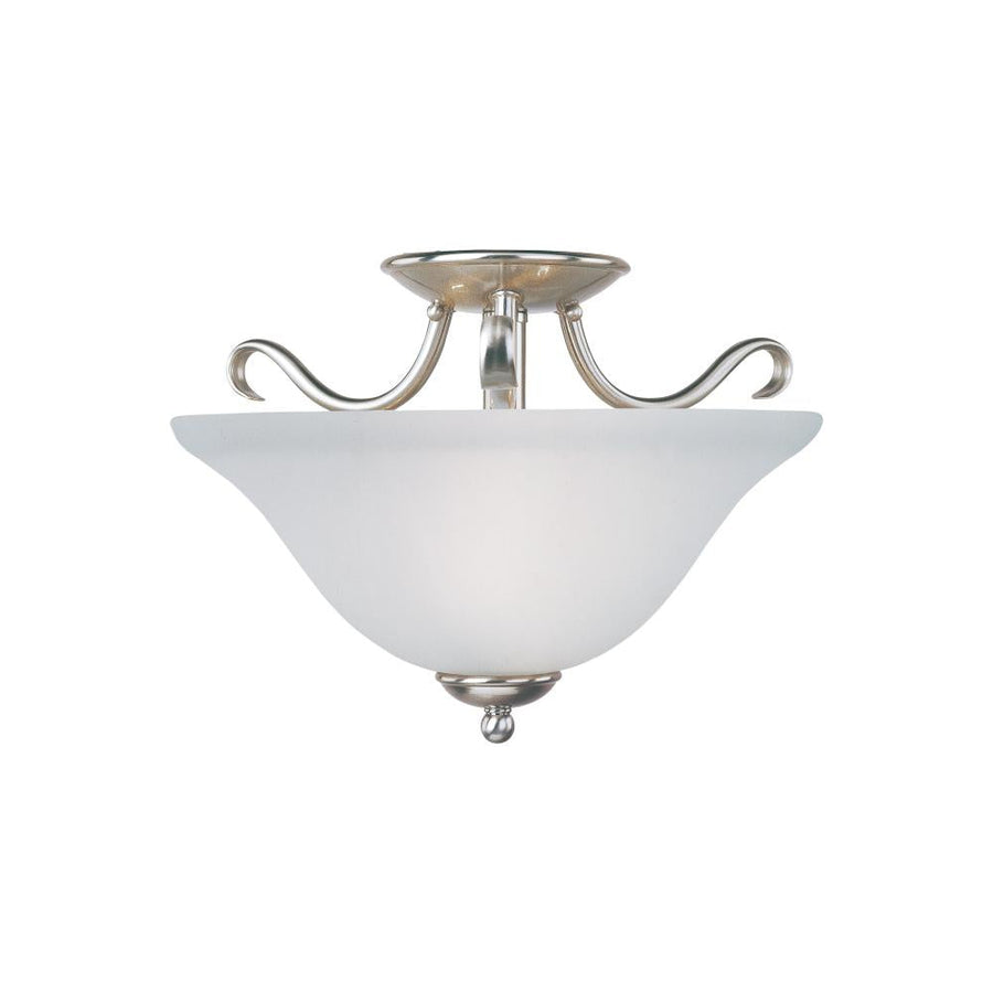 Maxim Lighting 10120FTSN Basix 14 Inch Semi Flush Mount Light – Satin Nickel