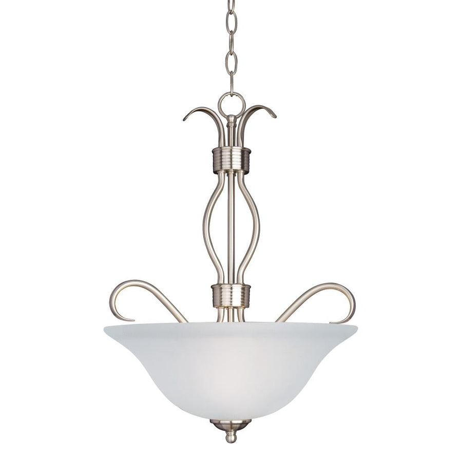 Maxim Lighting 10121FTSN Basix 17 Inch Invert Bowl Pendant – Satin Nickel