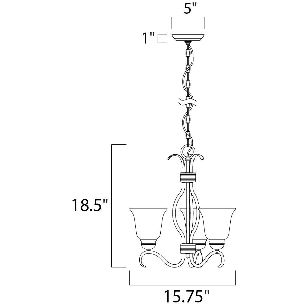 Maxim Lighting BASIX 10123FTSN Mini Chandelier Americana - Nickel