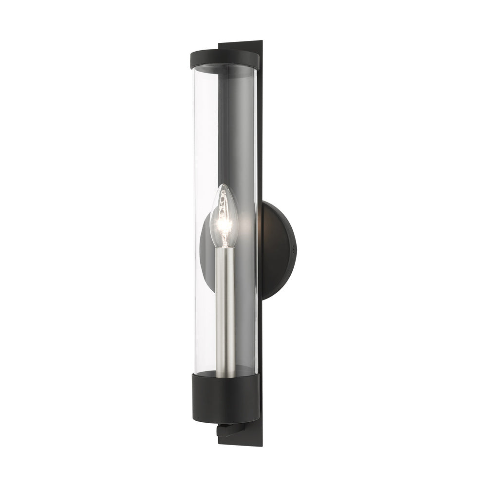 Livex Lighting CASTLETON 10142-04 Bathroom Fixture Modern - Black With Brushed Nickel Candle