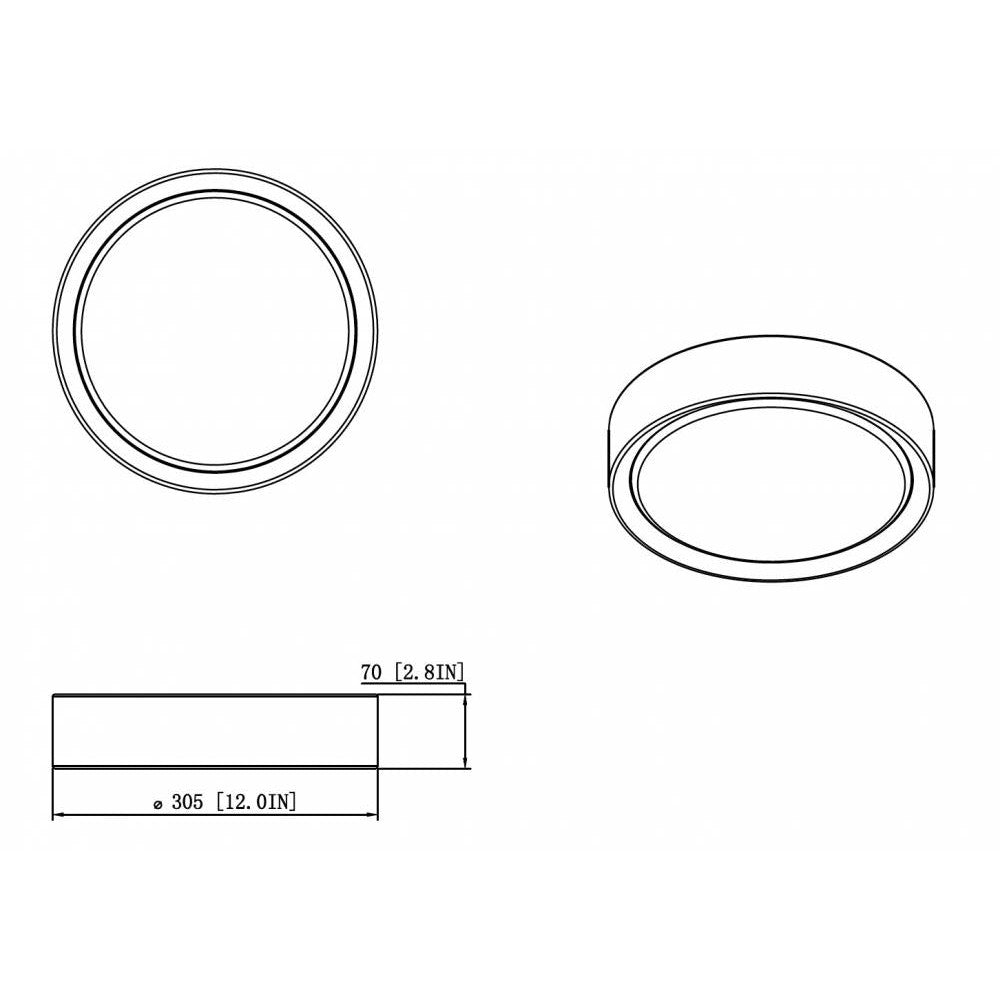 Z-Lite Lighting 1014F12-MB-LED Flush Mount - Black