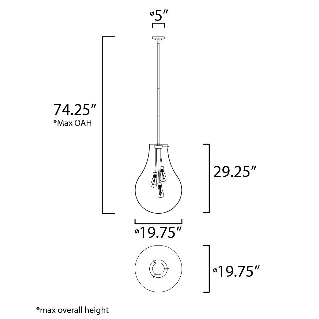 Maxim Lighting GOURD 10166CLSN Pendant Nautical - Nickel