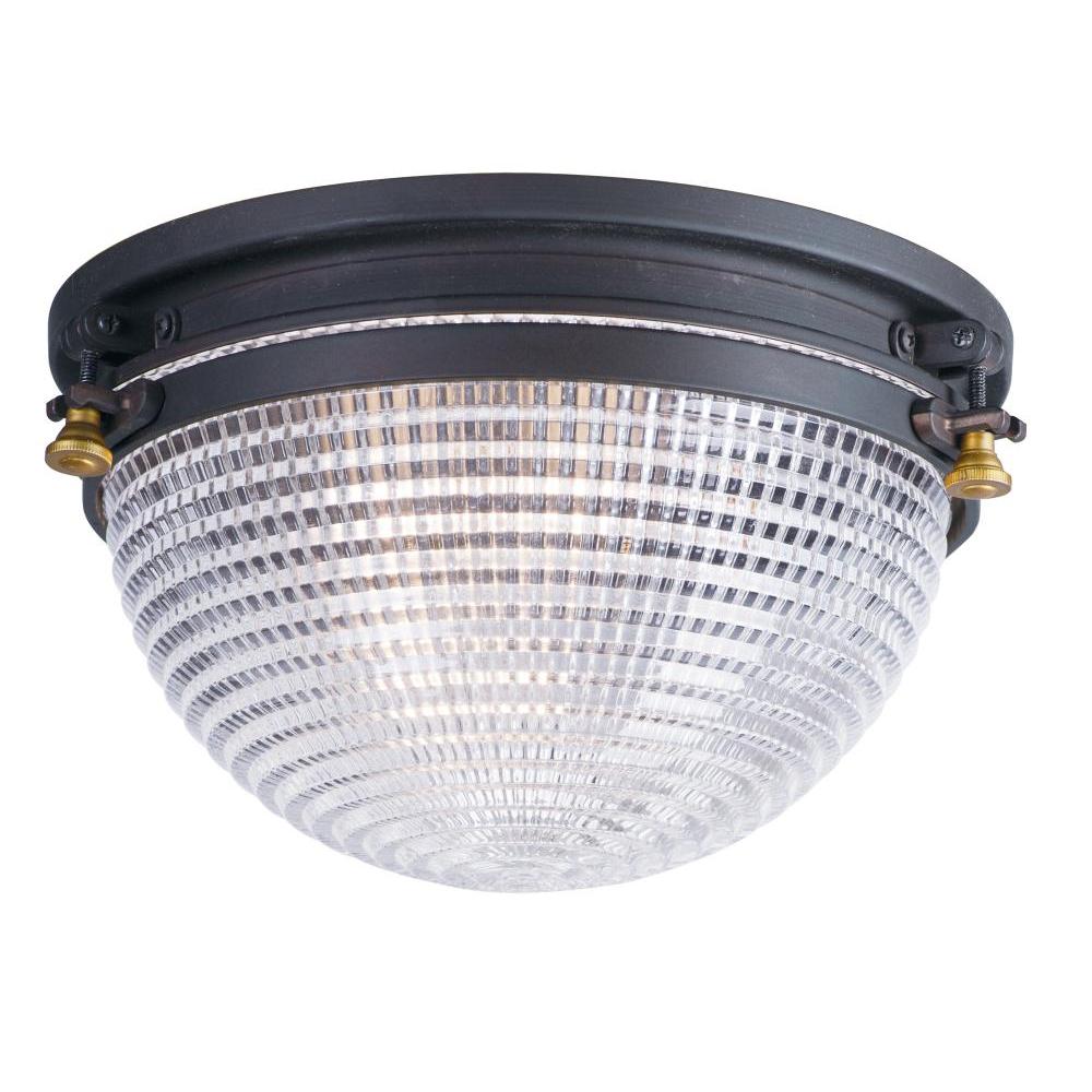 Portside 11.75 Inch Flush Mount Light – Oil Rubbed Bronze / Antique Brass