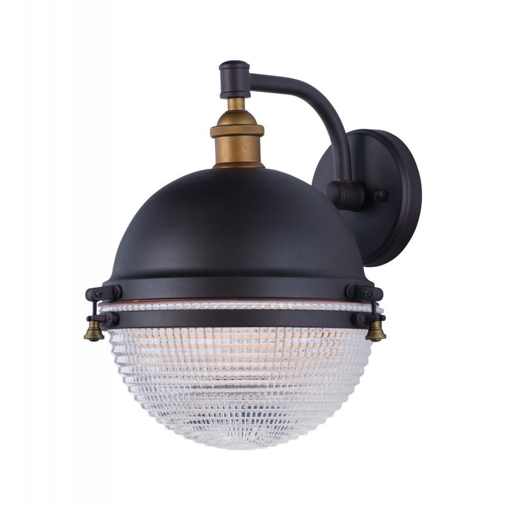 11 Inch Outdoor Wall Sconce – Oil Rubbed Bronze / Antique Brass