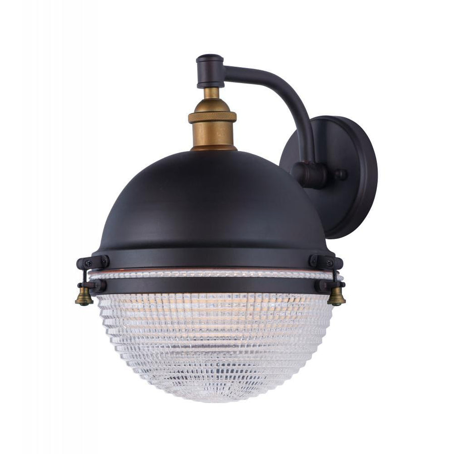 11 Inch Outdoor Wall Sconce – Oil Rubbed Bronze / Antique Brass