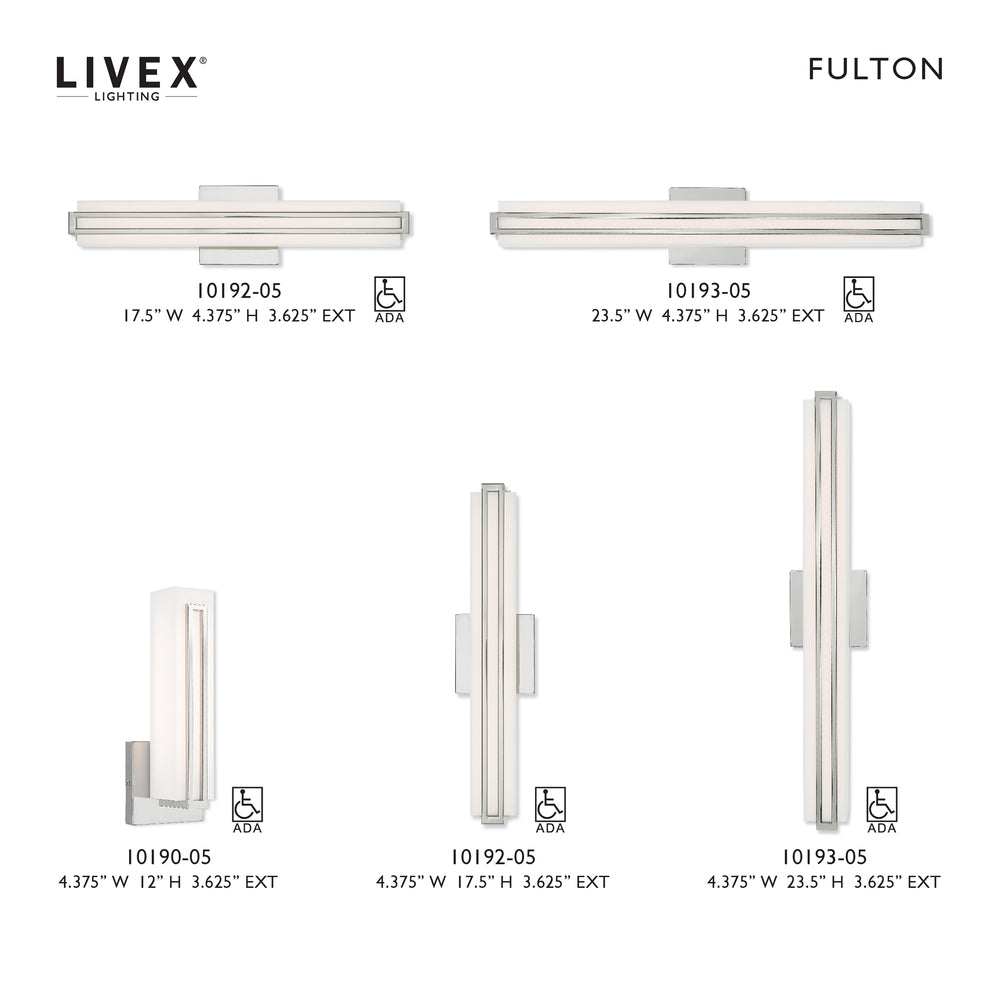 Livex Lighting FULTON 10190-05 Bathroom Fixture Contemporary - Polished Chrome