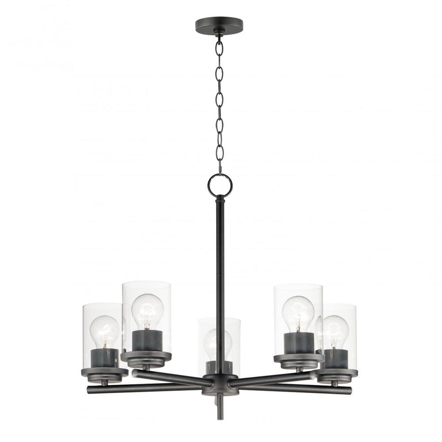 Corona 22 Inch Semi Flush Mount Light – Black