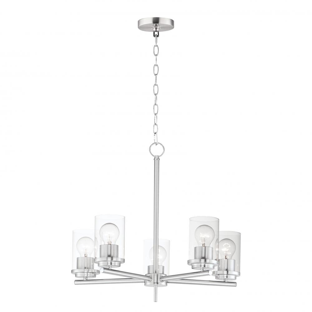 Corona 22 Inch Semi Flush Mount Light – Satin Nickel