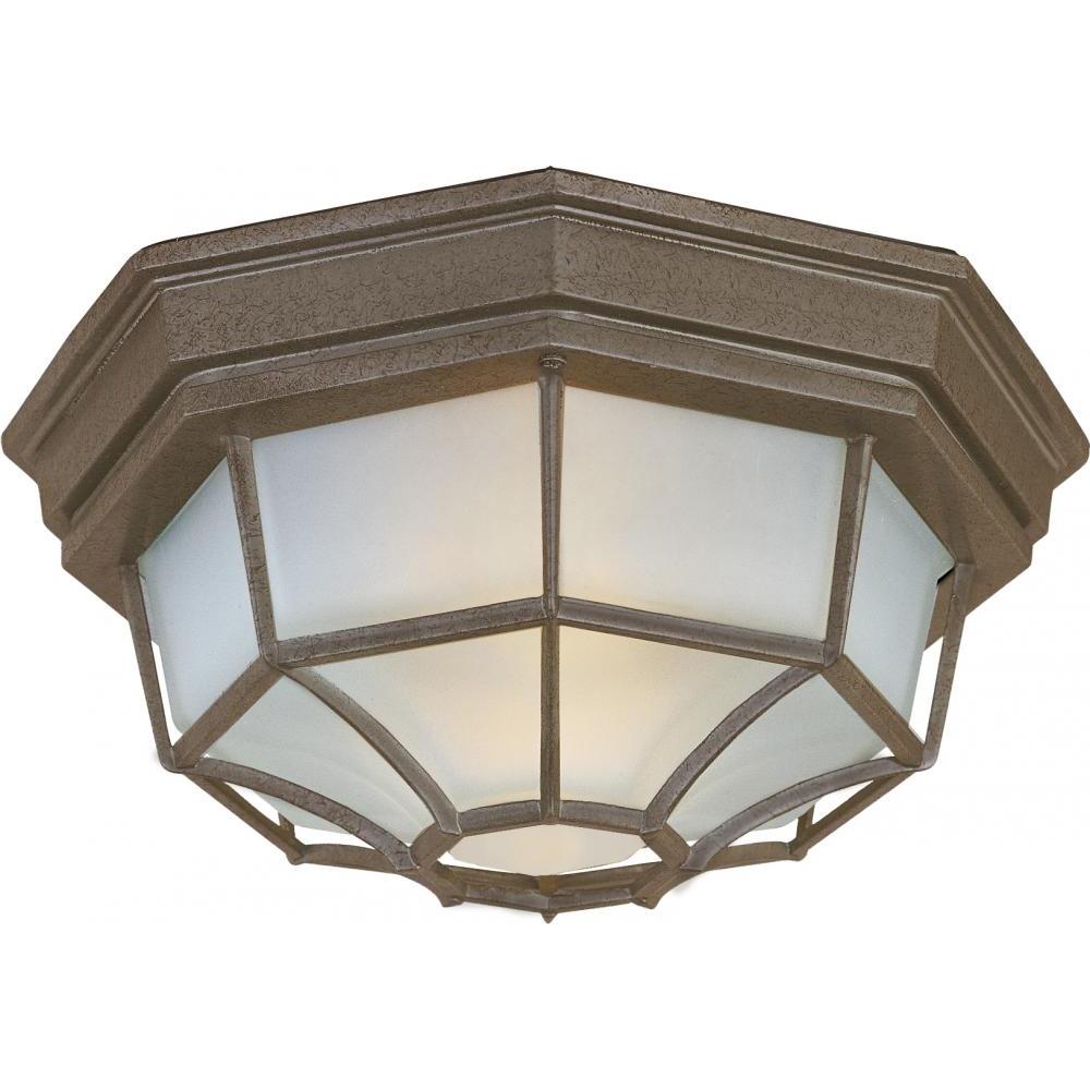 Maxim Lighting 1020RP Crown Hill 10.75 Inch Flush Mount Light – Rust Patina