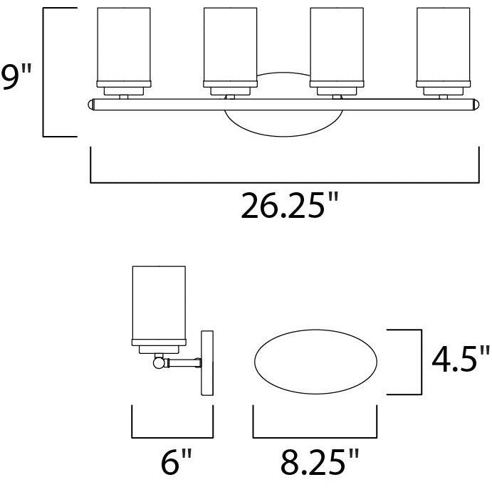 Maxim Lighting CORONA 10214FTBK Bathroom Fixture Contemporary - Black