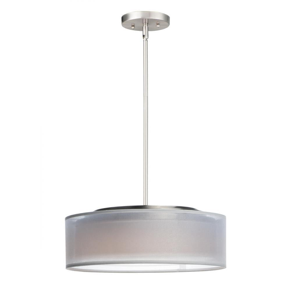 Prime 16 Inch Semi Flush Mount Light – Satin Nickel