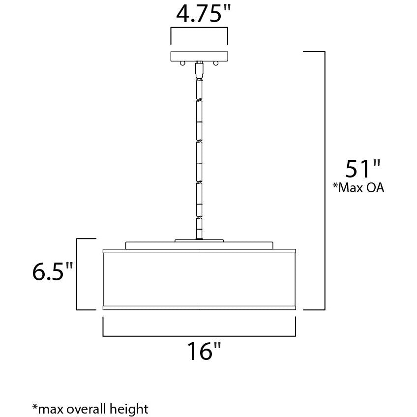 Maxim Lighting PRIME 10224GYSN Pendant Modern - Nickel