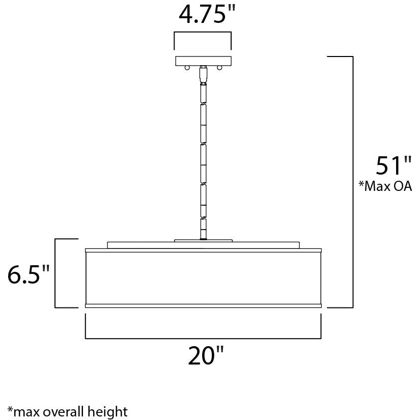 Maxim Lighting PRIME 10226WOSN Pendant Modern - Nickel