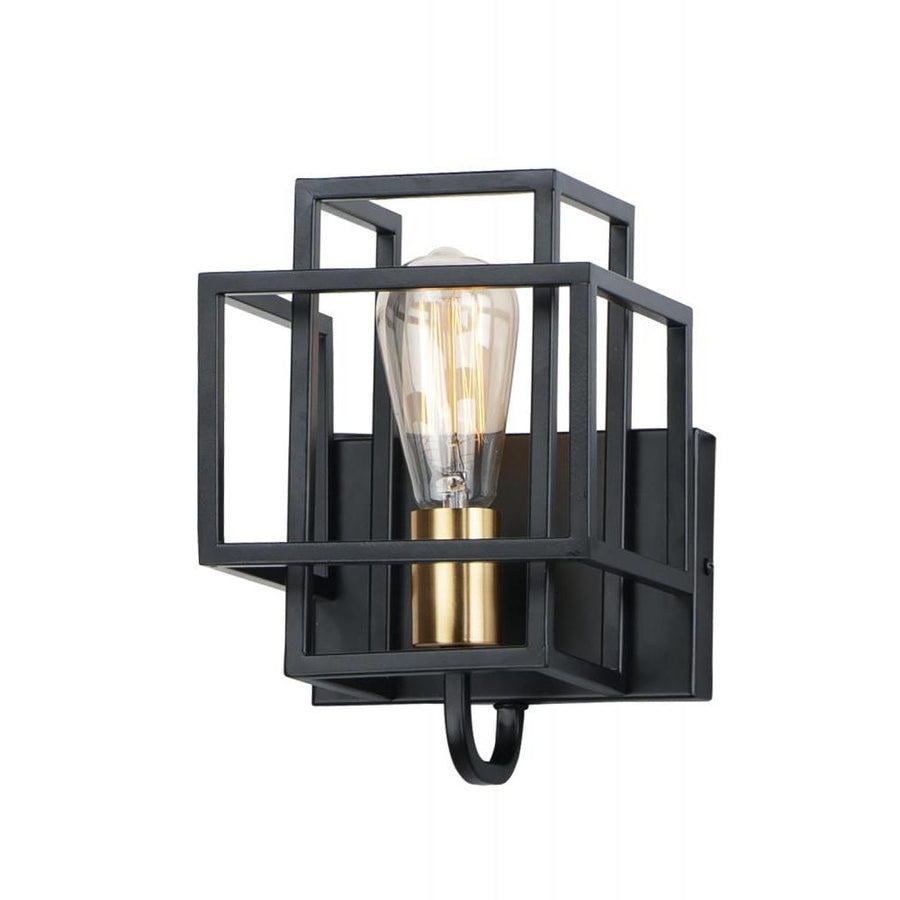 Maxim Lighting 10241BKSBR Liner 7 Wall Sconce - Black / Satin Brass