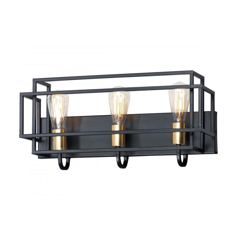 Liner 21.25 Inch Bathroom Vanity - Black / Satin Brass
