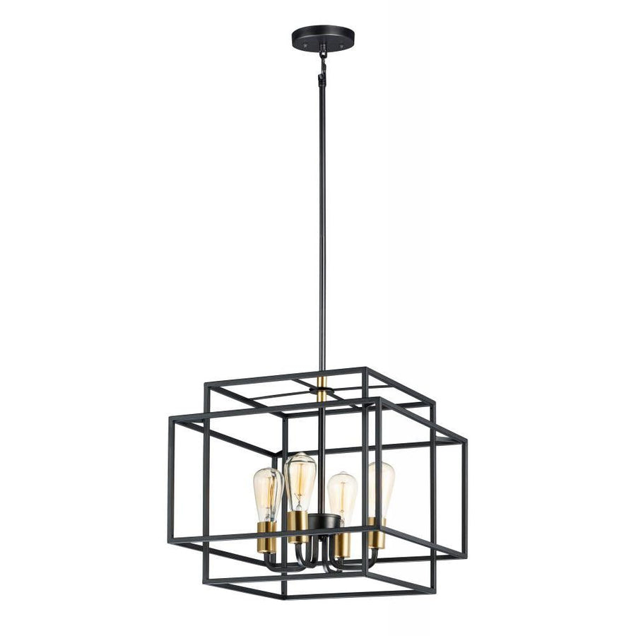 Maxim Lighting 10247BKSBR Liner 17.75 Inch Semi Flush Mount Light – Black / Satin Brass