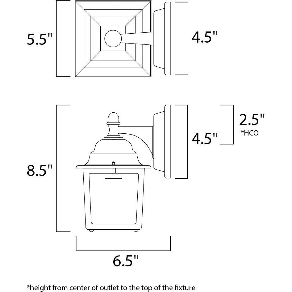 Maxim Lighting BUILDER CAST 1025BK 1 Light Exterior Wall Lantern Americana - Black