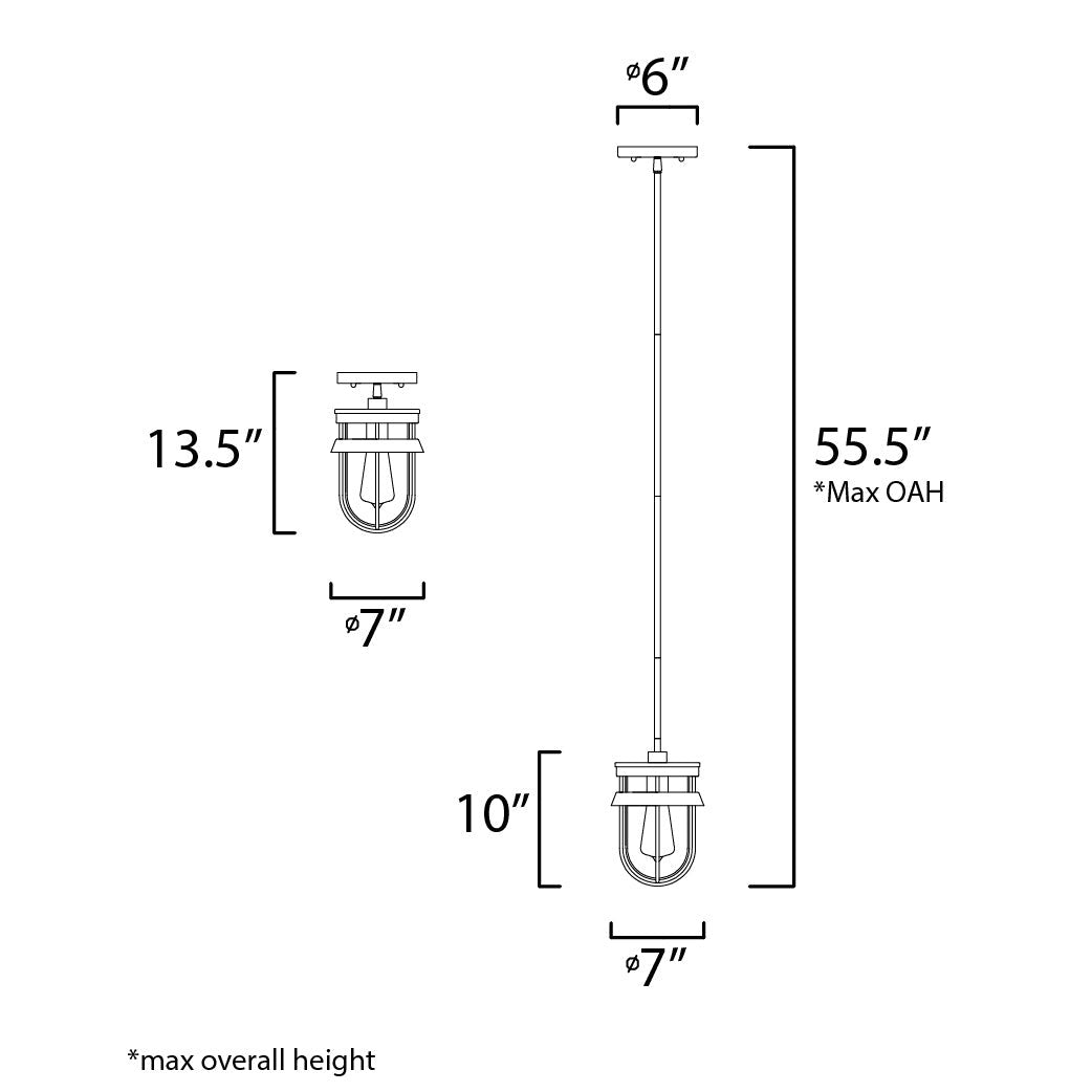 Maxim Lighting BREAKWATER 10268CLBK Semi Flush Mt Nautical - Black