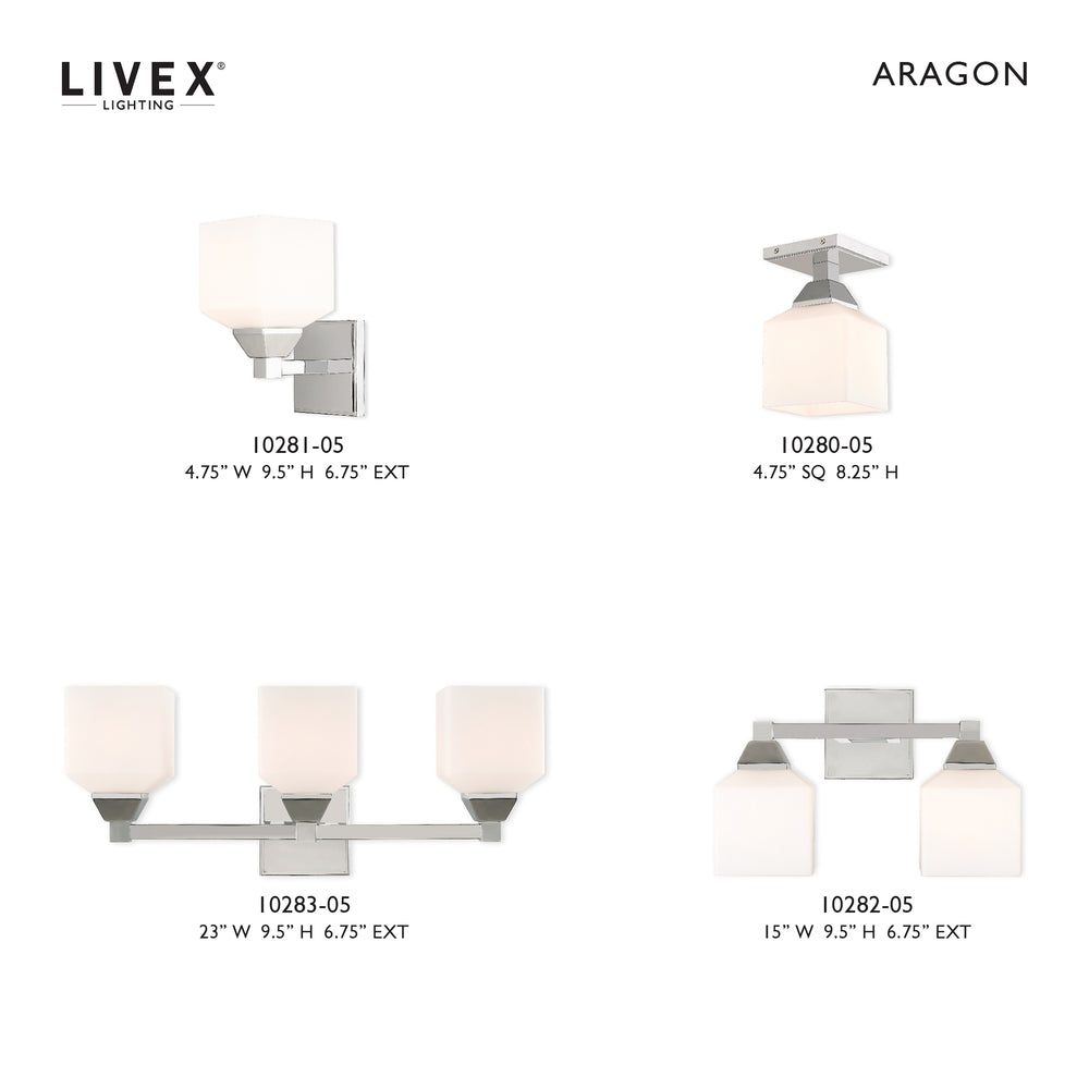 Livex Lighting ARAGON 10280-05 Flush Mount Transitional - Polished Chrome