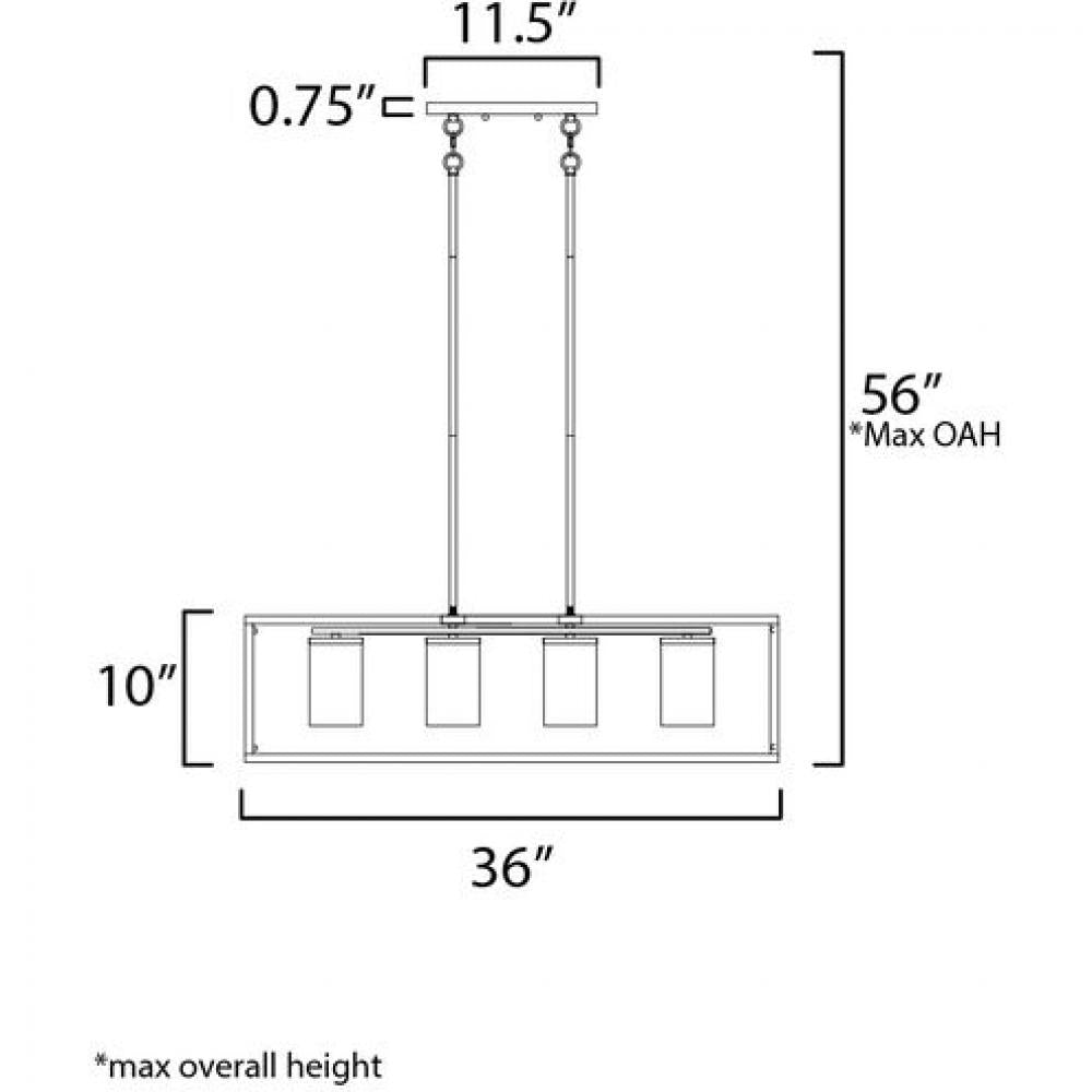 Maxim Lighting LATERAL 10288SWBK Pendant Transitional - Black