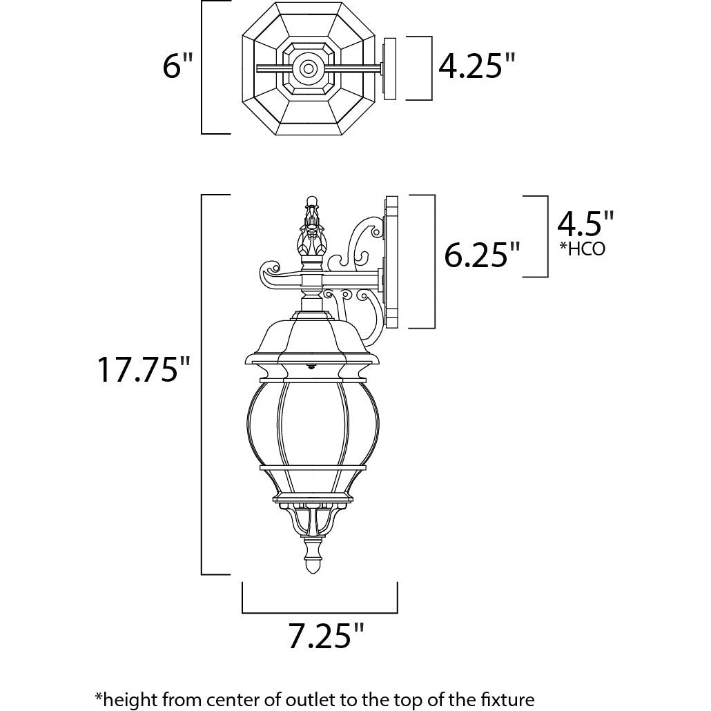 Maxim Lighting CROWN HILL 1030BK Exterior Traditional - Black